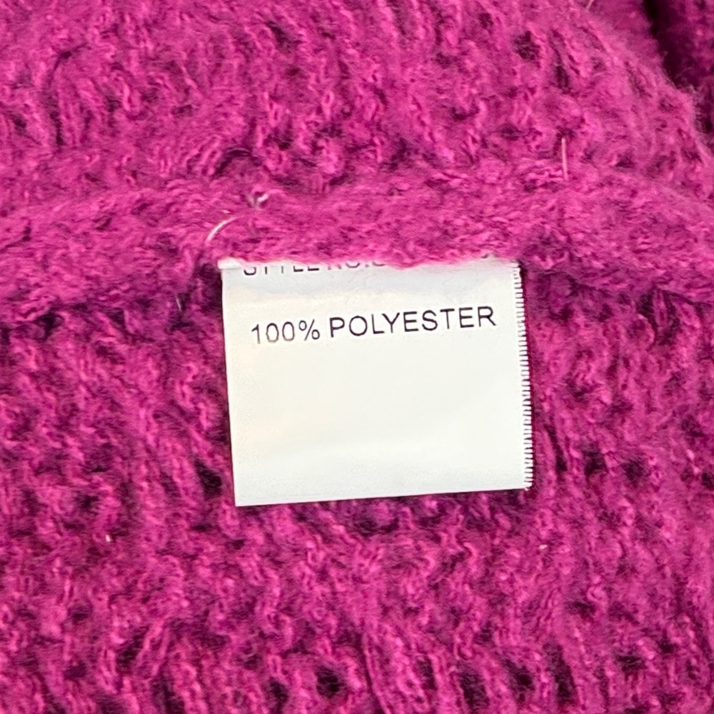 Pink Martini Textured Knit Open Cardigan | Fushia Purple Cozy Layer - Picture 10 of 13